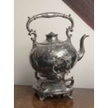 plated spirit kettle. 36cm.