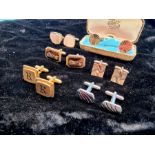 Collection of vintage cuff links Art Deco, plated etc