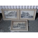 Collinson. 3 Rural scenes. early 20thC ink on paper. 33 x 25cm (3)
