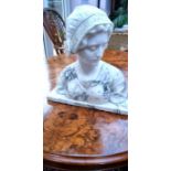 19thC Italian (Bessi?) marble bust H40cm W37cm