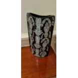 Vase with decorative abstract tribal design. H40cm approx