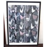 Art print depicting birds. framed and glazed. 44 x 64cm