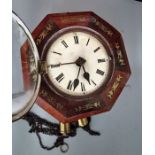 Alarm chime clock with inlaid design.