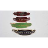 4 Railway badges. inc Gaunt. Part damage