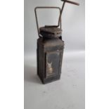 Railway related lamp. Rectangular including original ceramic burner