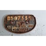 Railway related plate or sign