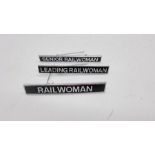 3 railwoman related badges. Gaunt.