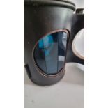 Railway related lamp. Ceramic burner. Blue glass in good order. BR