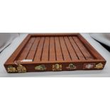 Wooden display tray with approx 20 railway badges attached. see images.