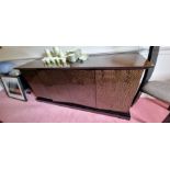 Contemporary sideboard snake wood/black lacquer glass - matches dining table