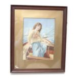 English School (early 20thC) Sailor Girl, watercolour,19x25cm. Framed. Label to verso inscribed