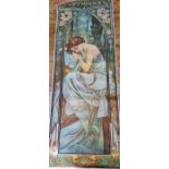 Original Athena 1975 Poster. Mucha. Repos De La Nuit. 116cm. Condition is excellent. No tears or