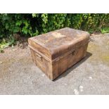 Large Vintage tin storage trunk.