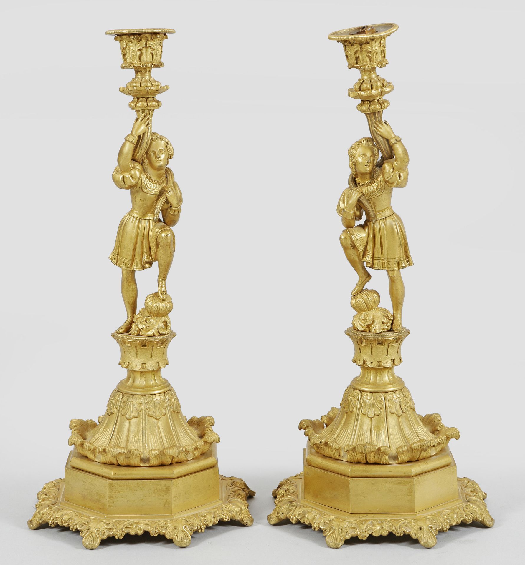 Paar große Louis Philippe-Kerzenleuchter - Bild 3 aus 3