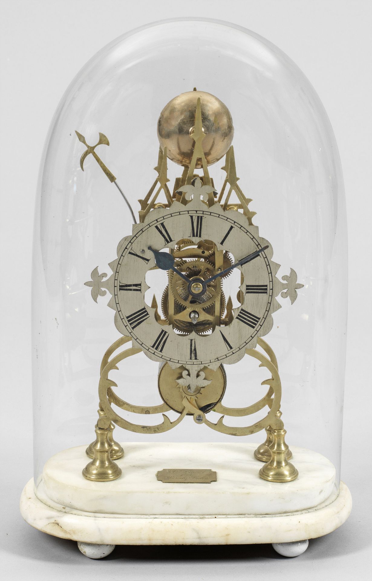 Skelettuhr mit Glassturz - Bild 3 aus 3