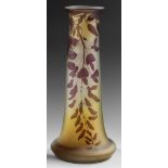 Jugendstil-Vase mit Glyziniendekor von Gallé