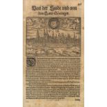 Textblatt mit früher Göttingen-Ansicht in der Renaissance