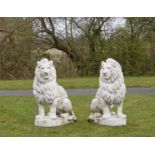 Paar monumentale Park-Löwenskulpturen