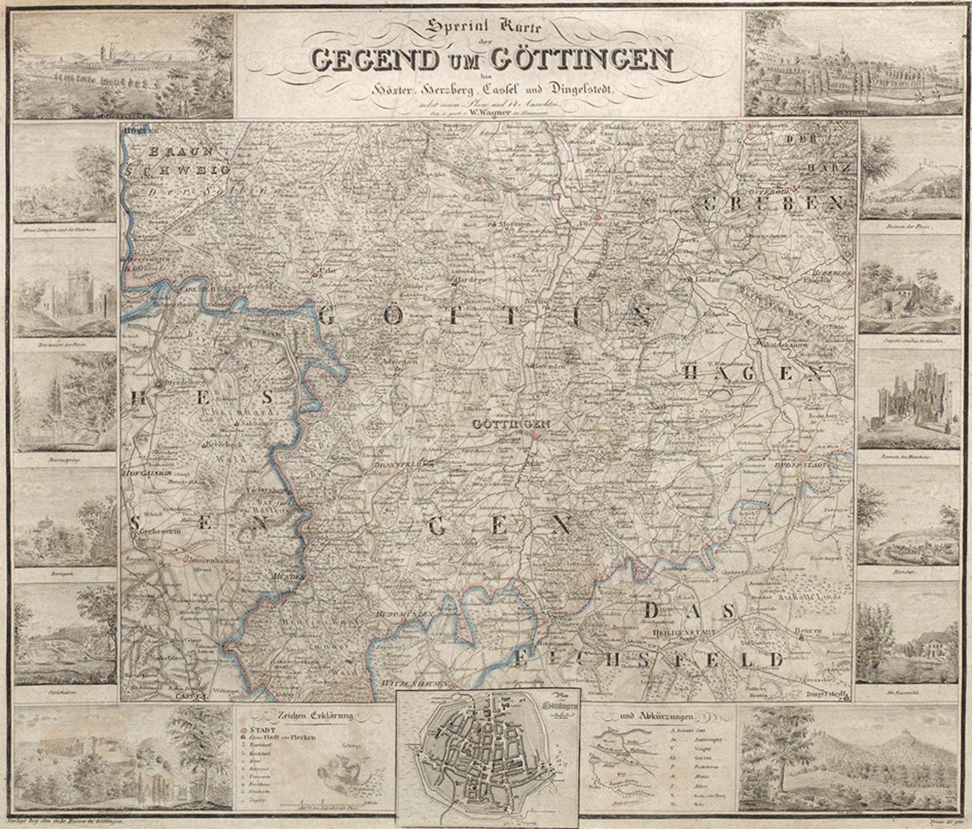 "Special-Karte der Gegend um Göttingen bis Höxter, Herzberg,