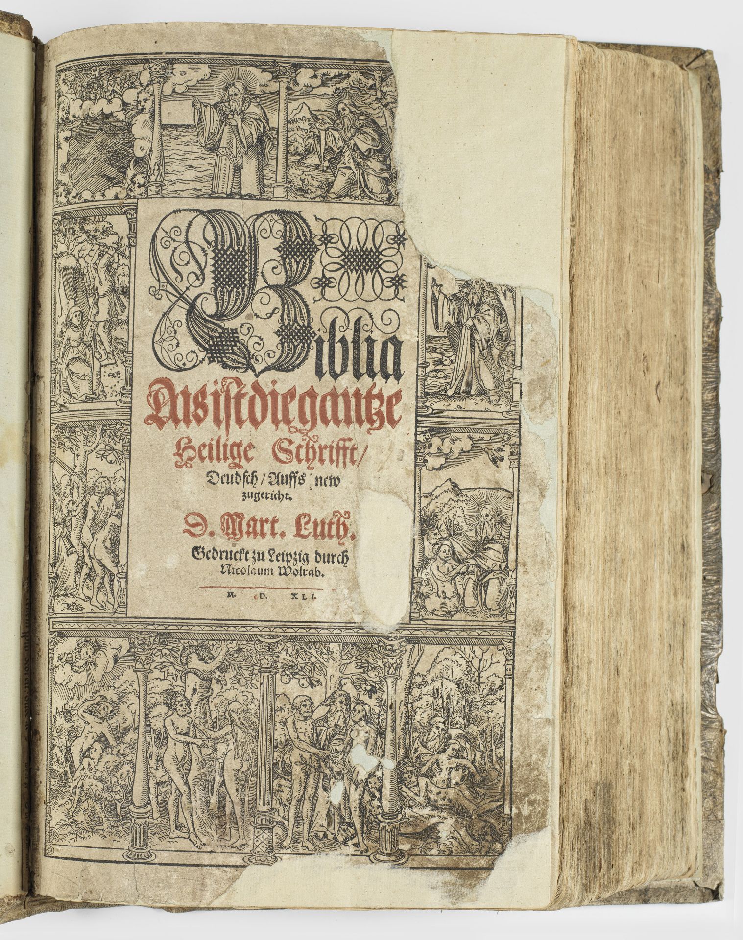 Rare Luther-Bibel mit Holzschnitten von Lucas Cranach d. J. - Bild 3 aus 3