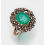 Jugendstil Smaragd-Diamantring