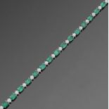Elegantes Sambia Smaragd-Diamantarmband