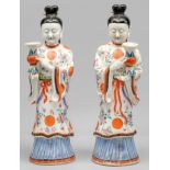 Paar chinesische Figuren-Leuchter