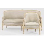 Salonsofa und Sessel im Louis XV-Stil