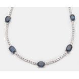 Brillant-Rivière-Collier mit Saphiren