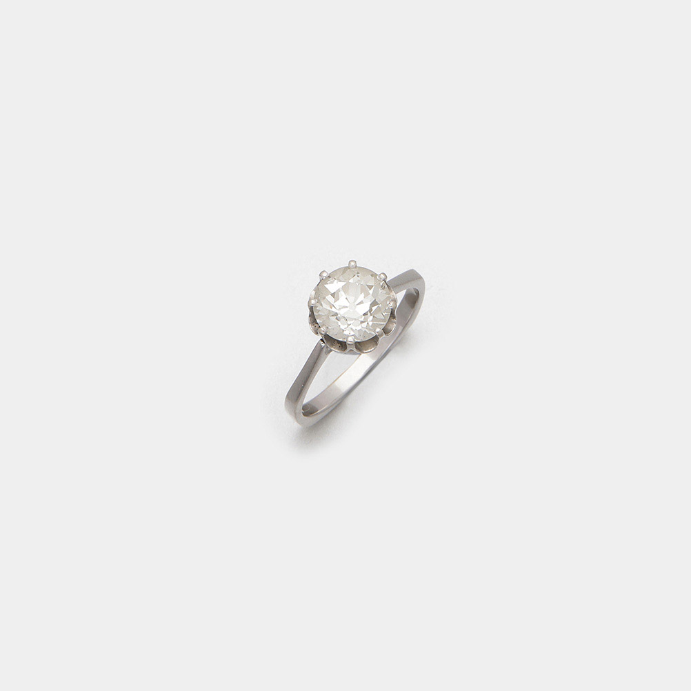 Altschliff-Diamantsolitär-Ring