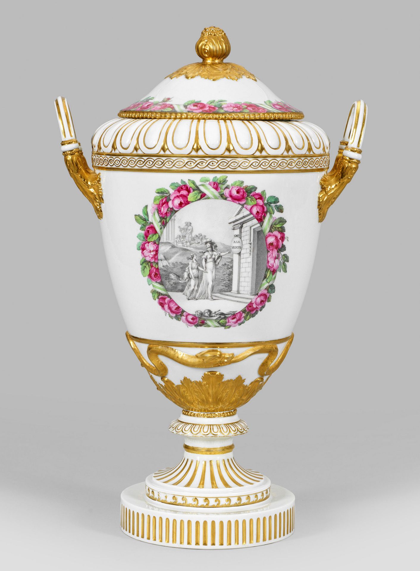 Seltene große königliche "Weimar-Vase" mit Porträt - Bild 2 aus 2