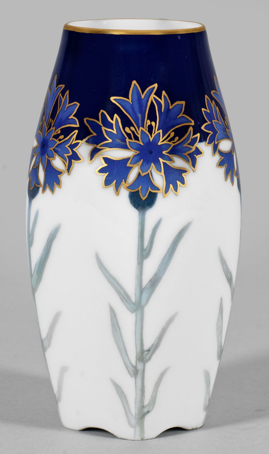 Jugendstil-Vase mit Kornblumendekor