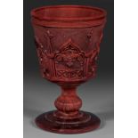 Neogotischer Hyalithglas-Pokal