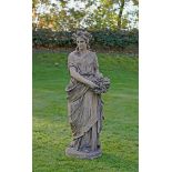 Große Terrakotta-Parkskulptur der Göttin Flora