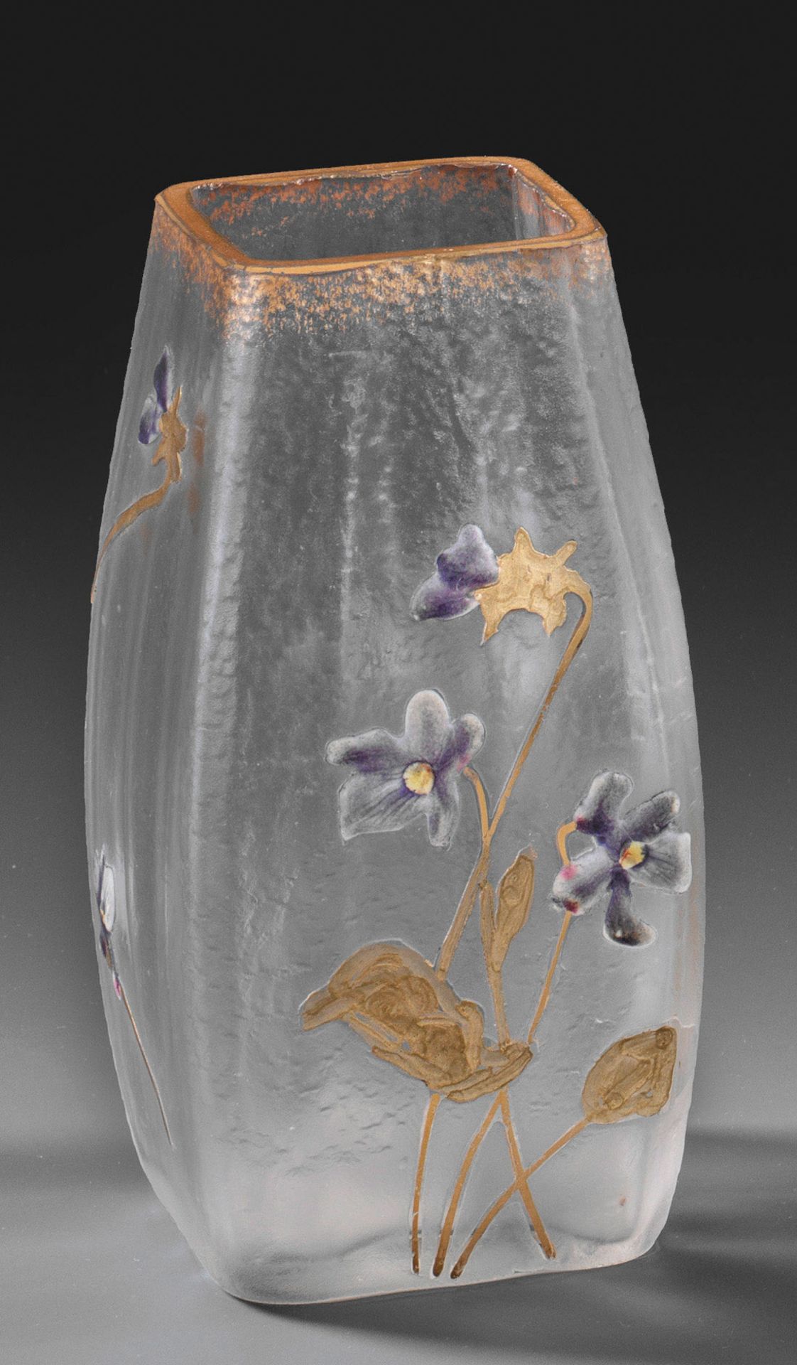Jugendstil-Vase mit Veilchendekor