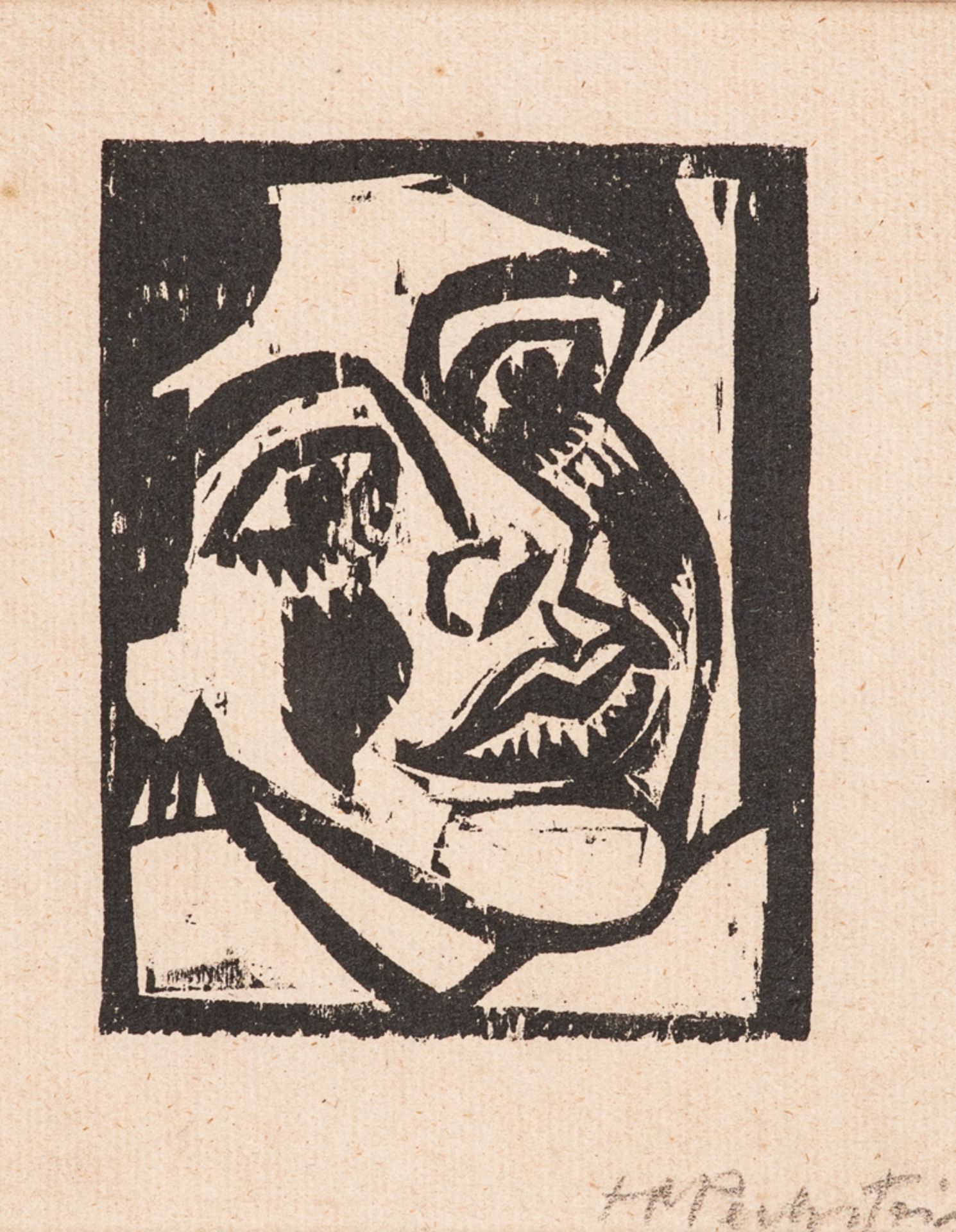 Max Pechstein – Weiblicher Kopf, 1918.