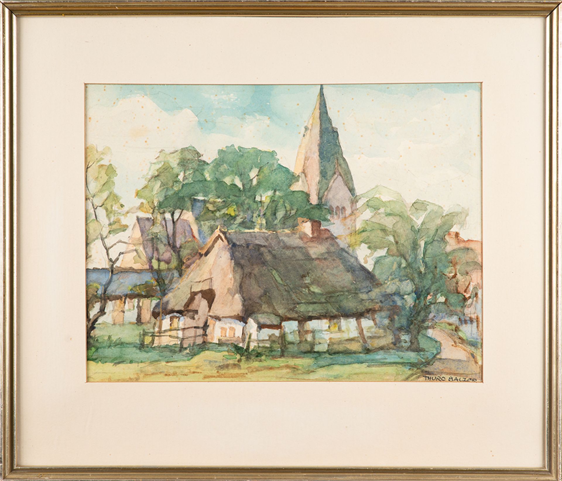 Thuro Balzer – Mecklenburgisches Dorf, um 1940. - Bild 2 aus 4
