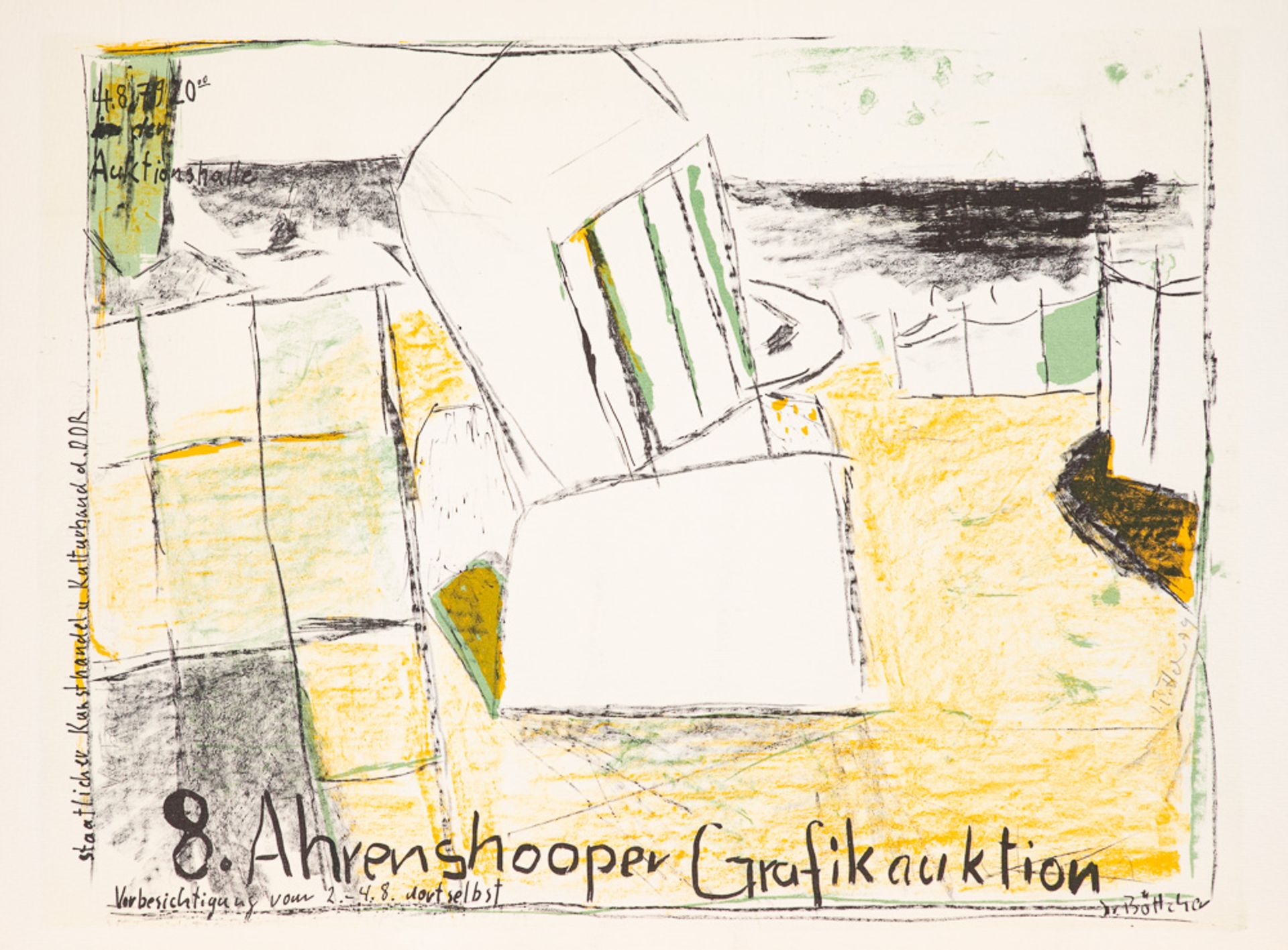 Joachim Böttcher – Plakat zur 8. Ahrenshooper Grafikauktion, 1979.