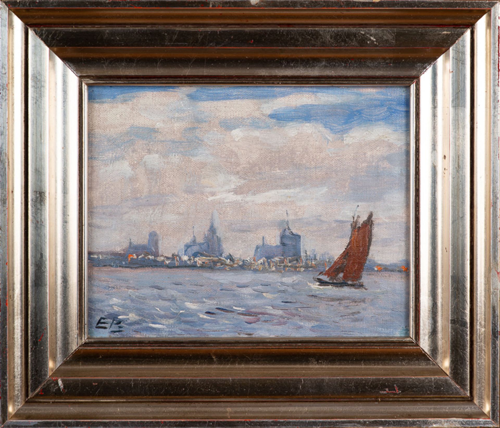 Elisabeth Büchsel – Blick auf Stralsund von Altefähr, um 1920. - Bild 2 aus 5