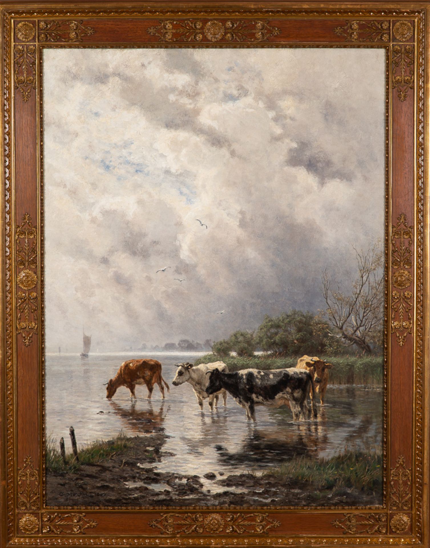 Carl Malchin – Am Schweriner See. Landschaft mit Kühen. - Image 2 of 5