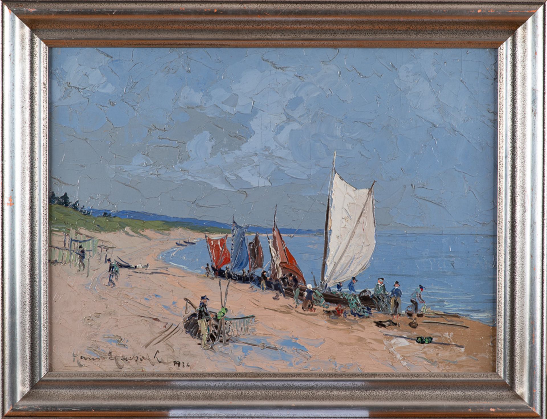 Hans Hentschke – Fischerboote am Strand. - Image 2 of 4