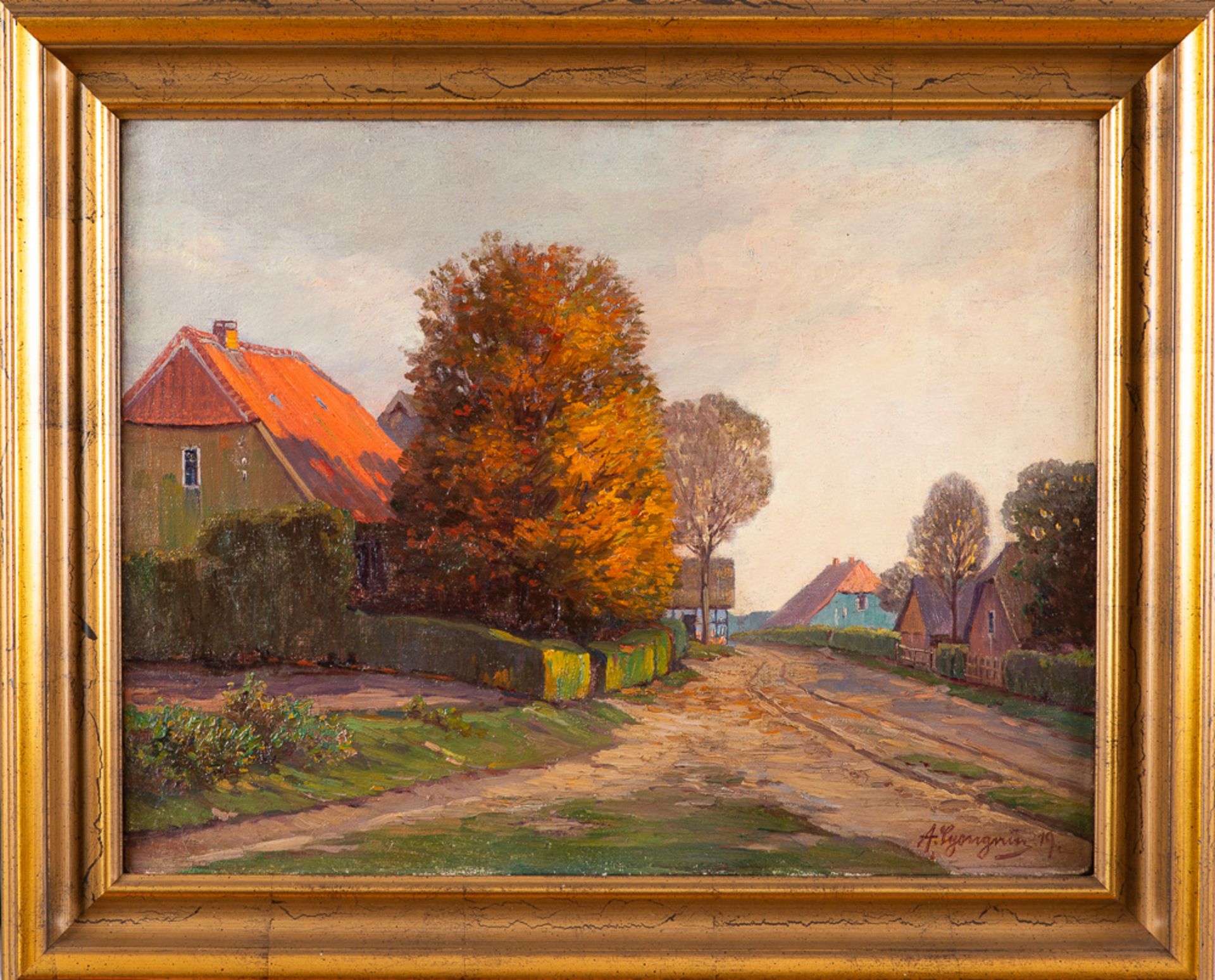 Arnold Lyongrün – Dorfstraße in Wieck. - Bild 2 aus 5