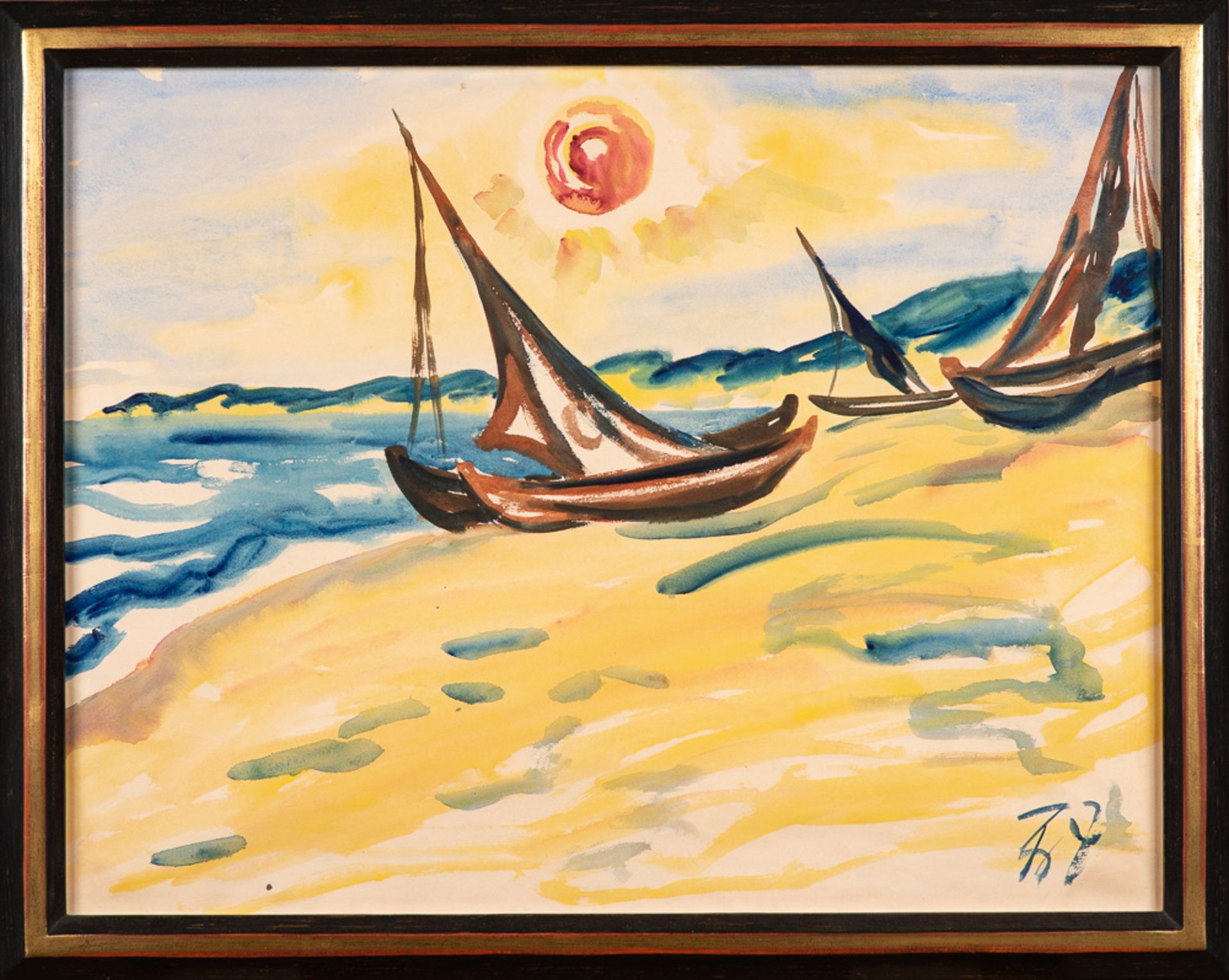 Fritz Zalisz – Boote am Strand. - Image 2 of 4