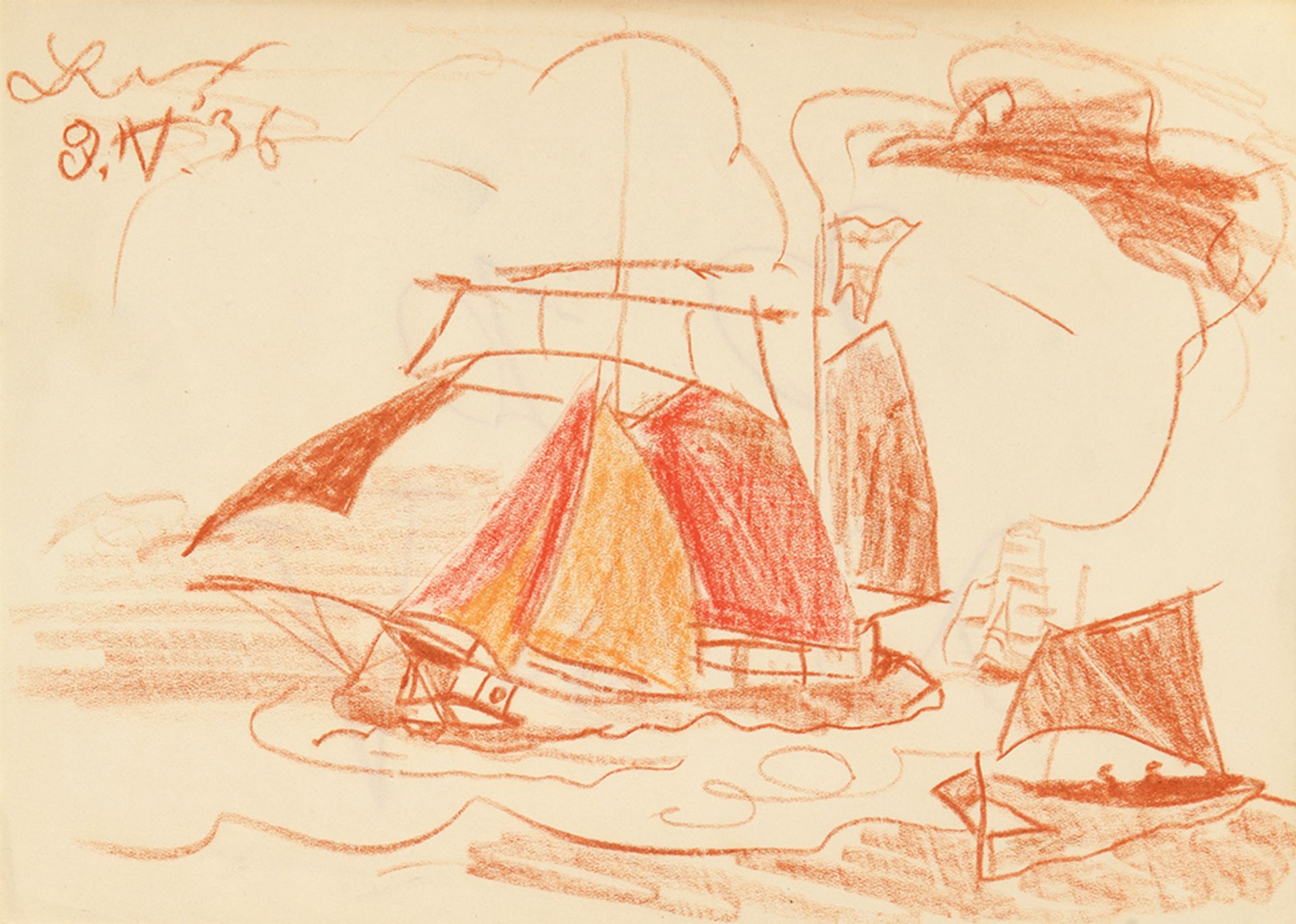 Theodore Lux Feininger – Segelschiff und Boot (Sailing Ship and Boat).