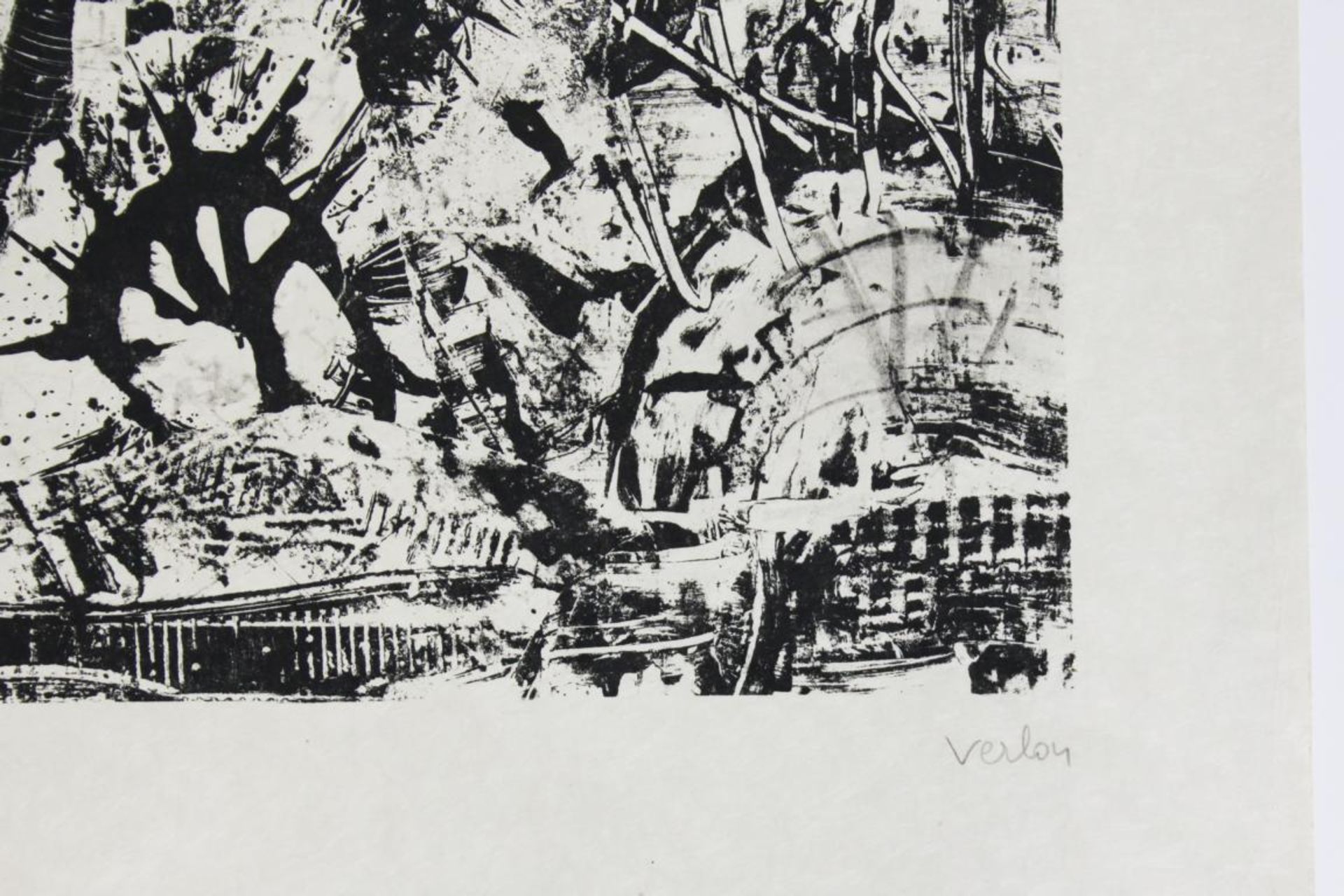 Andre Verlon(1917-1994)Ohne Titelo.A.Lithographie auf Blütenpapier; Ed. 5/10 E.A.; handsigniert und  - Bild 2 aus 3