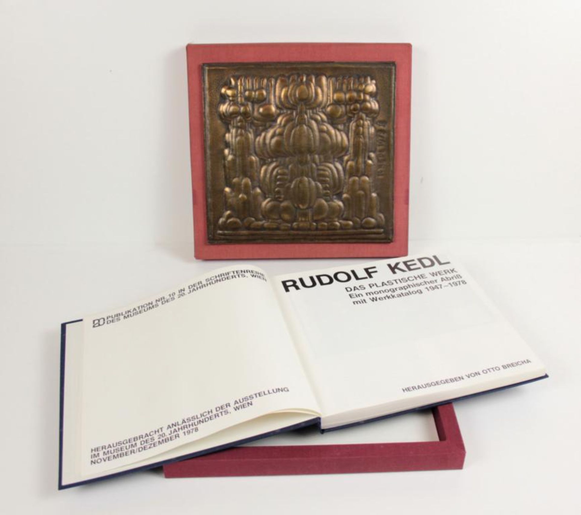 Rudolf Kedl(1928-1991)"Urpflanze"1978Kassette 6/28 mit Bronzerelief und Buch; Ed. 6/100 - Bild 4 aus 5