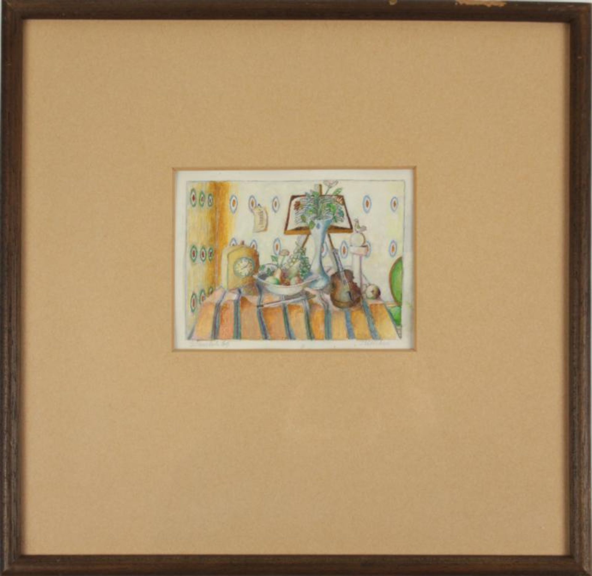  Albert Paris Gütersloh(1887- 1973)"Interieur"1971Mischtechnik auf Papier; signiert, datiert und bet - Bild 2 aus 4