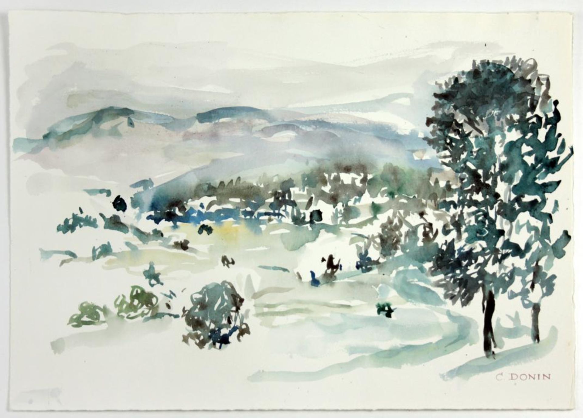 Christoph Donin(1930-2013)Ohne Titelo.A.Aquarell auf Papier; signiert