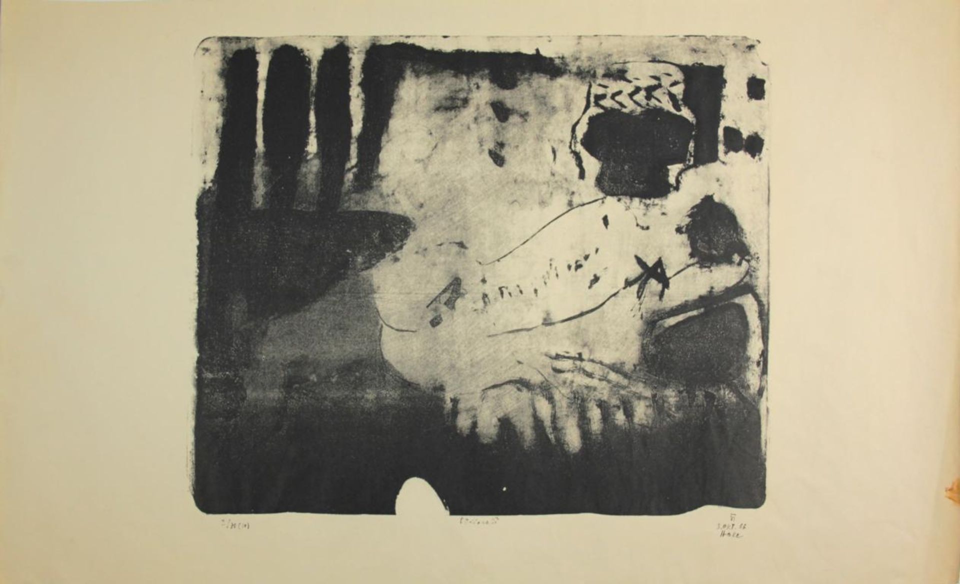 Giselbert Hoke(1927-2015)"Rückenakt"1966Lithographie auf Papier; Ed. 2/70(10); signiert, datiert, nu - Bild 2 aus 5