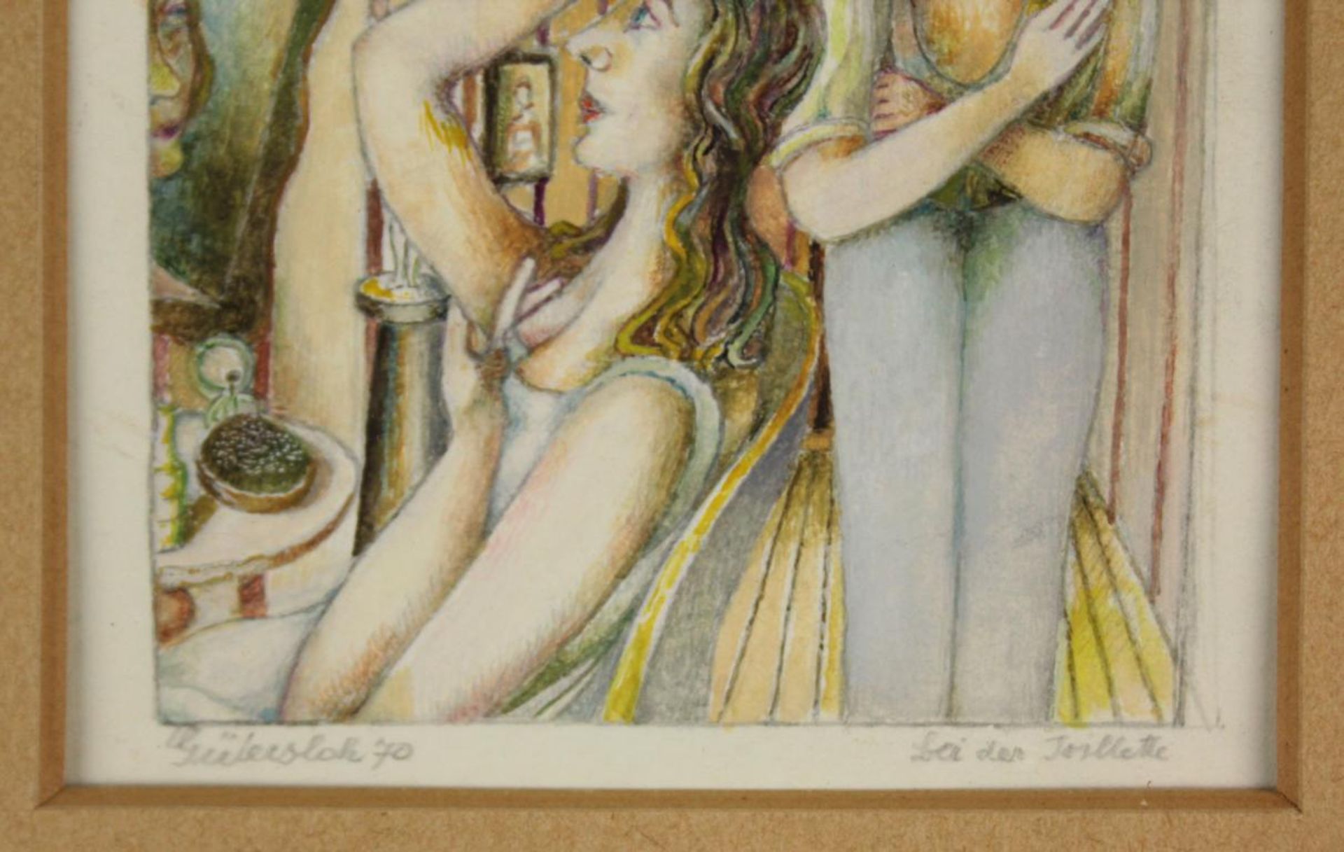 Albert Paris Gütersloh(1887- 1973)"Bei der Toilette"1970Mischtechnik auf Papier; signiert, datiert - Image 3 of 4
